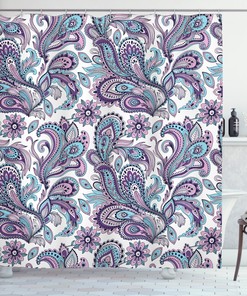 Paisley Country Floral Shower Curtain Print - Romantic Bathroom Decor