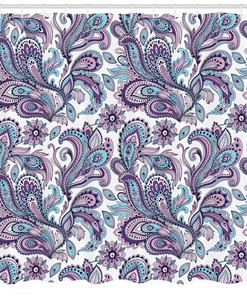 Paisley Country Floral Shower Curtain Print - Romantic Bathroom Decor