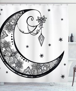 Paisley Moon Floral Shower Curtain Print - Elegant Bathroom Decor