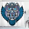 Paisley Owl Animal Tattoo Print Shower Curtain - Retro Bathroom Decor