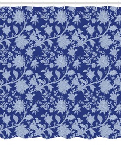 Paisley Pattern Ottoman Print Shower Curtain For Bathroom