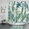Palm Banana Watercolor Tropical Green Leaves Shower Curtain for Bathroom Decor