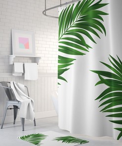 Palm Bathroom Decor: Bring Life To Your Bathroom With Green Palm Print Shower Curtain