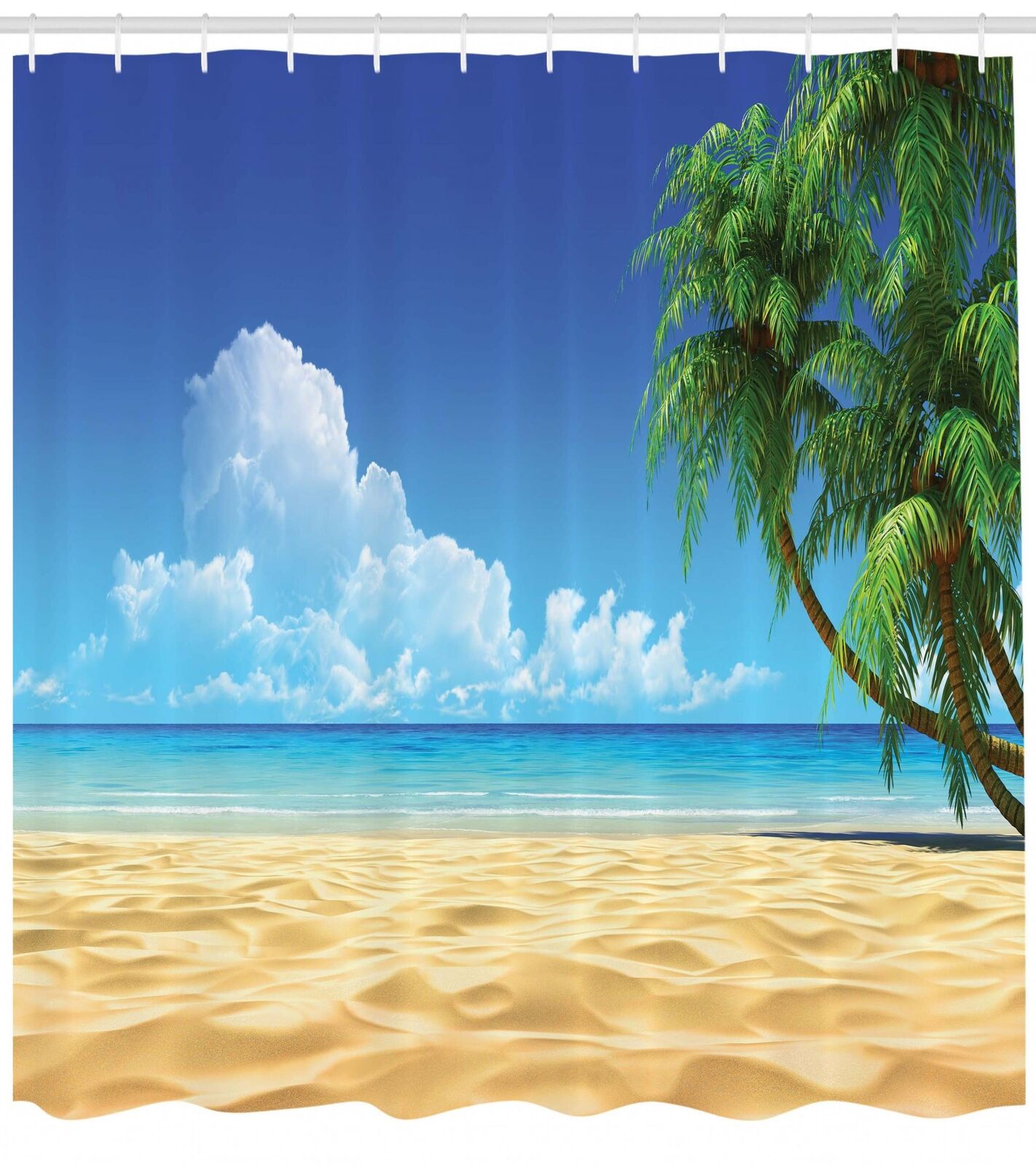 Palm Beach Fabric Shower Curtain - Chic Bathroom Decor