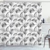 Palm Leaf Botanic Island Print Shower Curtain for a Beachy and Tropical Bathroom Decor