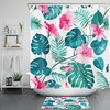 Palm Leaf Hibiscus Flower Hawaiian Tropical Leaves Shower Curtain