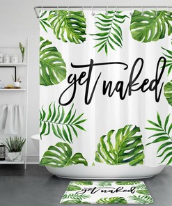 Palm Leaf Print Shower Curtain For A Fun And Tropical Bathroom