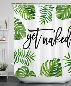 Palm Leaf Print Shower Curtain For A Fun And Tropical Bathroom