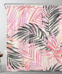 Palm Leaf Print Shower Curtain for Tropical Bathrooms
