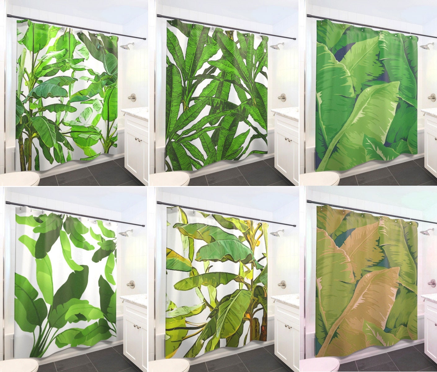 Palm Leaf Shower Curtain Set for Your Tropical Home Decor