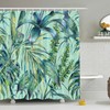 Palm Leaf Shower Curtain With Green Leaves For A Tropical Bathroom Decor 