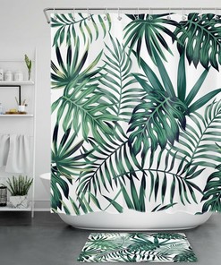 Palm Leaf Shower Curtain for a Tropical and Relaxing Bathroom Decor