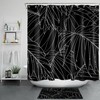 Palm Leaf Tropical Word Print Shower Curtain For Bathroom