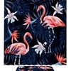 Palm Leaf and Flamingo Print Shower Curtain Set with Machine Washable Fabric