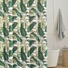 Palm Leafs 70 Summer Beach House Fabric Green White Tropical Restroom Shower Curtain Ideas 