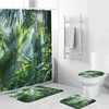 Palm Leaves Jungle Print Shower Curtain For Nature Lovers - Forest Jungle Palm Leaves Print