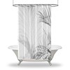 Palm Leaves Print Shower Curtain, Shadow Waterproof Fabric for Bathroom Decor