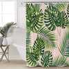 Palm Leaves Print Shower CurtainTropical Bathroom Decor for Women & Kids