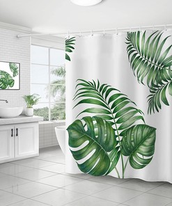 Palm Leaves Print Waterproof Shower Curtain: A Summery Feel For Your Bathroom