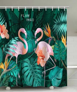 Palm Leaves Shower Curtain For Tropical Bathroom Decor