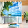 Palm Leaves Shower Curtain for Seaside Bathroom Decor: Waterpoof Fabric