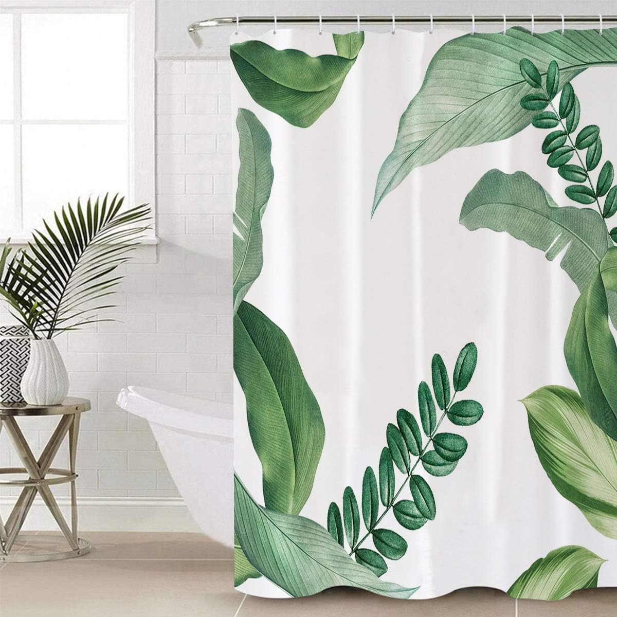 Palm Leaves Shower CurtainFresh & Simple Bathroom Decor for Women & Kids