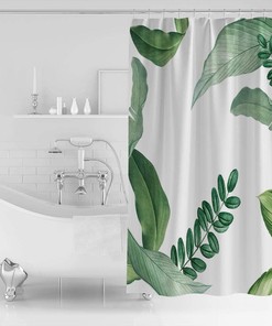 Palm Leaves Shower CurtainFresh & Simple Bathroom Decor for Women & Kids