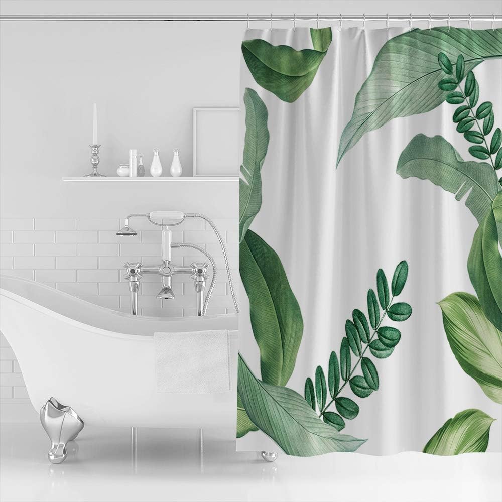 Palm Leaves Shower CurtainFresh & Simple Bathroom Decor for Women & Kids