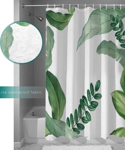 Palm Leaves Shower CurtainFresh & Simple Bathroom Decor for Women & Kids