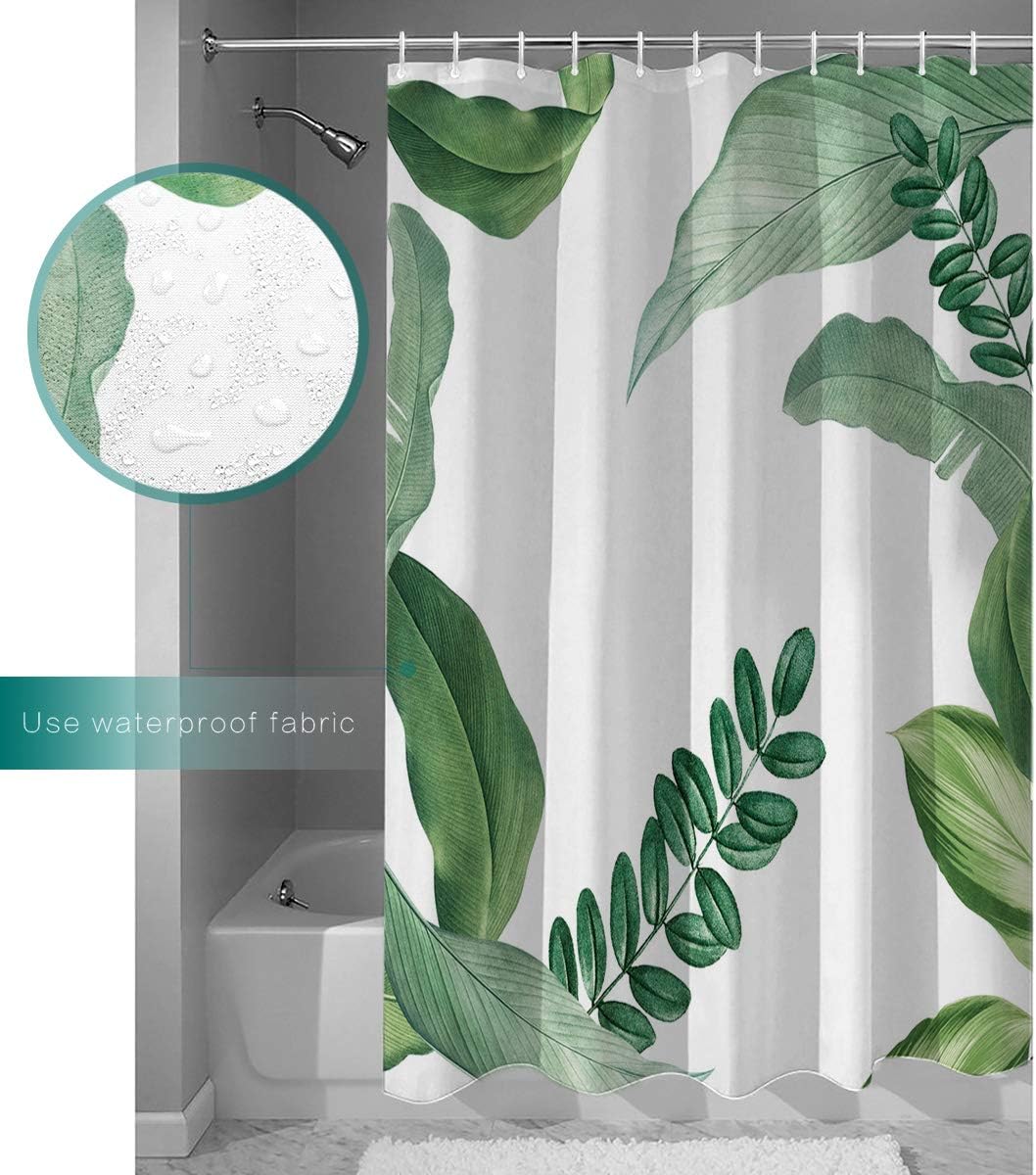 Palm Leaves Shower CurtainFresh & Simple Bathroom Decor for Women & Kids