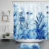 Palm Leaves and Bamboo Shower Curtain for Tropical Bathroom Decor