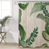 Palm Leaves on Wood Unique Shower Curtain for Bathroom