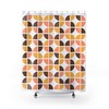 Palm Springs Geometric Shower Curtain, Mid-Century Modern Decor with Retro Fifties Vibes in Pink, Gold, and Brown