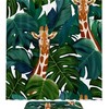 Palm Tree And Giraffe Print Shower Curtain, Waterproof Fabric Bathroom Decor