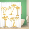 Palm Tree Contours White Hawaii Outline Leaf Shower Curtain
