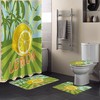 Palm Tree Green Lemon Shower Curtain with Tropical Vibes