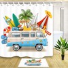 Palm Tree Happy Camper Waterproof Fabric Bathroom Shower Curtain 