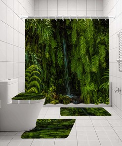 Palm Tree Leaf Print Waterproof Shower Curtain for a Tropical-Inspired Bathroom