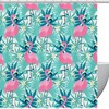 Palm Tree Leaves Flamingo Fabric Shower Curtain for Bathroom Decor