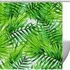 Palm Tree Leaves Green Pattern Fabric Shower Curtain for Bathroom Decor