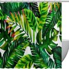 Palm Tree Leaves Print Fabric Shower Curtain for Island-Inspired Bathroom Decor