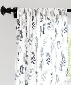 Palm Tree Printed Shower Curtain With Tie Back, 7 Ft, Beautiful Bathroom Decor, Pack Of 2(Eyelet, Palm Leaves)
