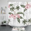Palm Tree and Banana Leaf Shower Curtain for Summer Bathroom 