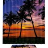 Palm Trees And Sunset In Hawaii Vintage Shower Curtain Liner, Fabric Bathroom Decor