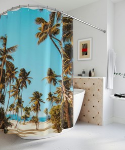Palm Trees Art Print Beach Shower Curtain For A Modern Bathroom Upgrade