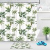 Palm Trees Watercolor Tropical Plants Fabric Shower Curtain for Bathroom Decor 
