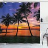 Palm Trees and Ocean Breeze Shower Curtain for Coastal Bathroom Decor