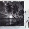 Palm Trees and Ocean Waves Shower Curtain for Coastal Bathroom Decor