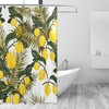 Palm and Lemon Print Waterproof Shower Curtain for Bathroom Decoration