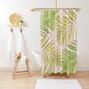 Palms Against Blush Pink Green Yellow Restroom Shower Curtain Ideas - Bath Decor Bundle